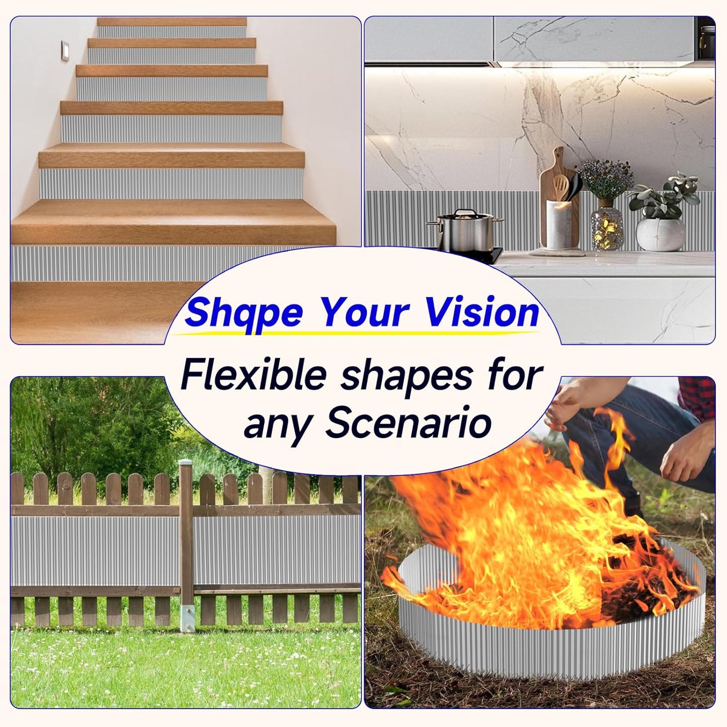 Corrugated Garden Edging,6"×40Ft Galvanized Steel Landscape Edging & Lawn Edging Border,Metal Garden Border for Flower Beds,Garden,Lawn,Raised Beds & Tree Surrounds(Silver)