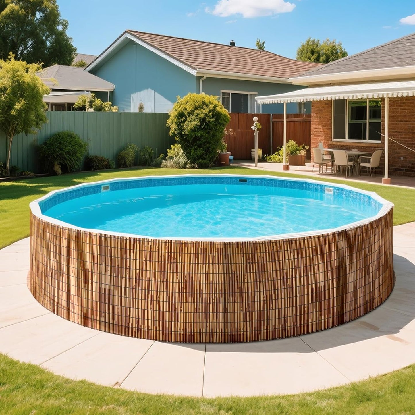 ZNCMRR Reed Fencing Rolls Natural Bamboo Fence 5.5 Feet High Privacy Screen Curtains Fence for Balcony Patio Garden Backyard Shades Outdoor 5.5FT X 16.4FT (Brown)