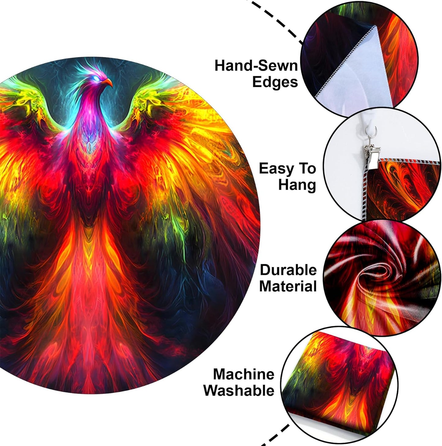 Blacklight Tapestry,WingTapestry Glow In The Dark,UV Reactive Black Light Upright Posters Wall Hanging for Bedroom Dorm Living Room Backdrop Decor (wing16, 90L" x 70W")