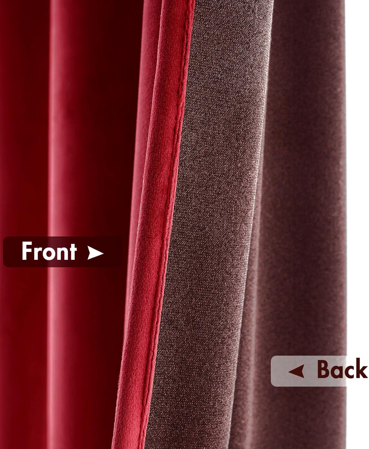 MIULEE Christmas Red Velvet Curtains Thermal Insulated Blackout Curtain Drapes for Bedroom Living Room Darkening 108 Inches Long Curtains Panels Rod Pocket Set of 2