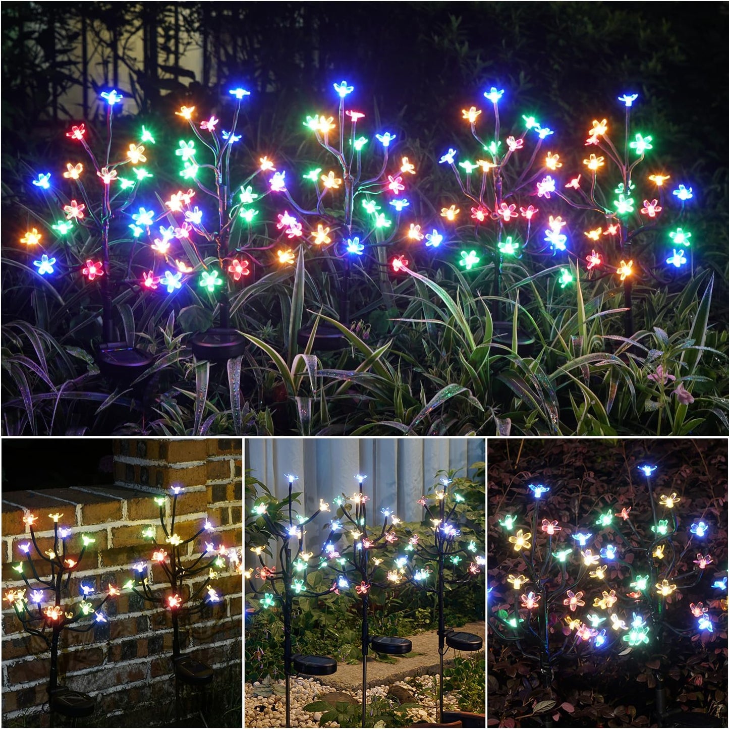 Solar Garden Lights Outdoor,Waterproof Outdoor Solar Lights for Outside Decorative 6Pack, 120Led Solar Flowers Garden Decor, for Yard Pathway,Lawn,Patio Fairy Decorations Gardening Gifts