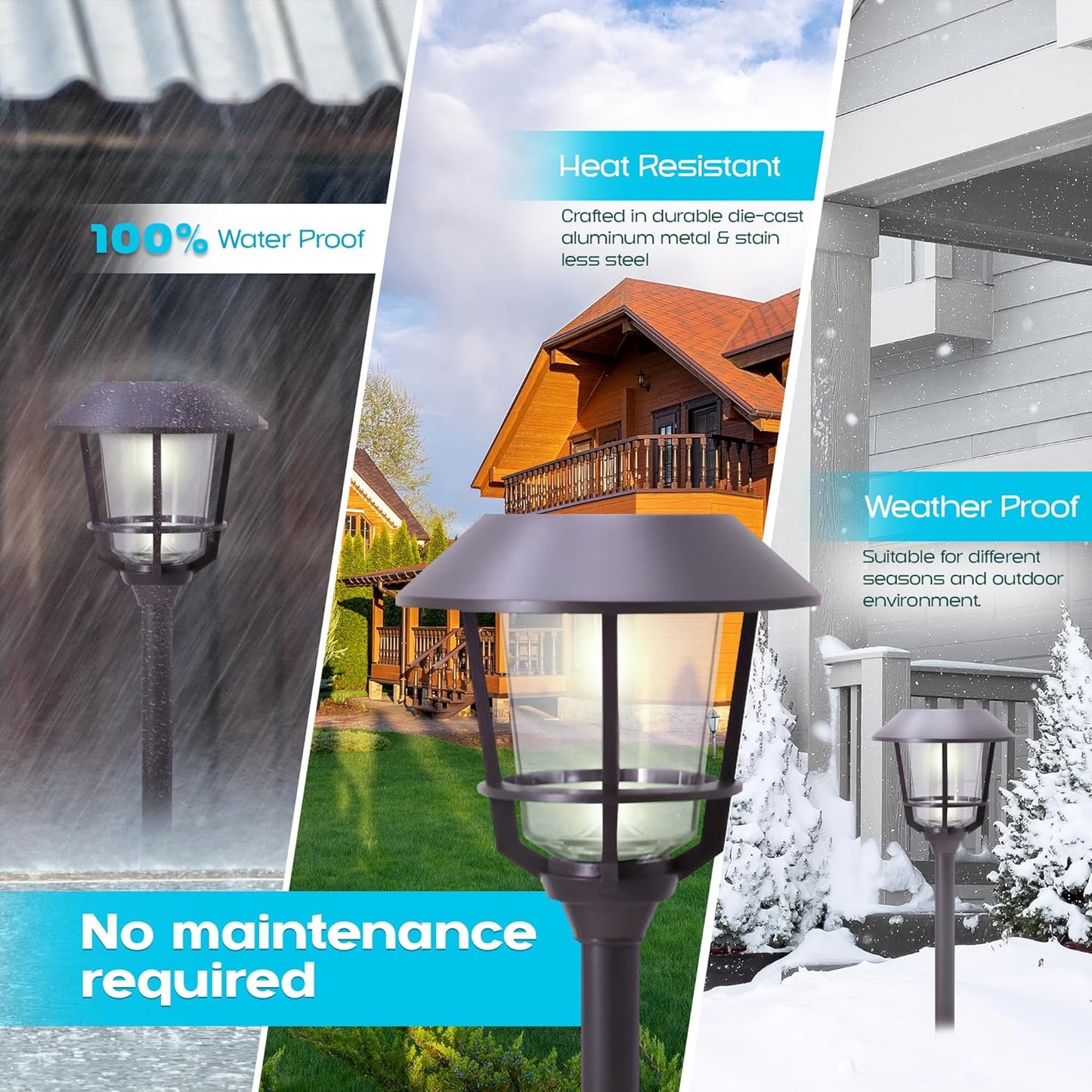 Solar LED Path Lights 4 Pack – 12 Lumens, Warm White, Oil-Rubbed Bronze, Solar Powered, Stainless Steel, Weather-Resistant for Garden, Walkway, Patio