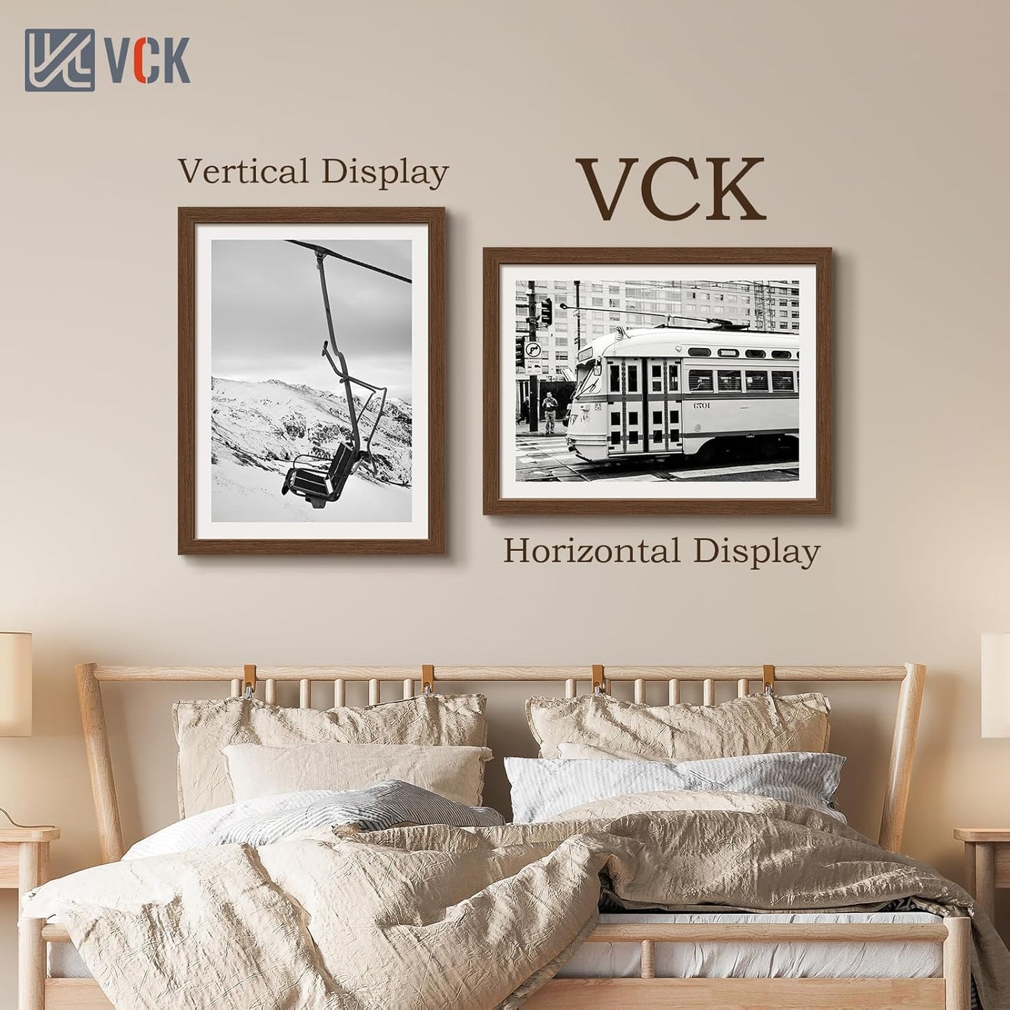 VCK 18x24 Brown Poster Frame 3 Pack, Wood Picture Frame with Exclusive Wood Grain, Wall Mounting Hanging