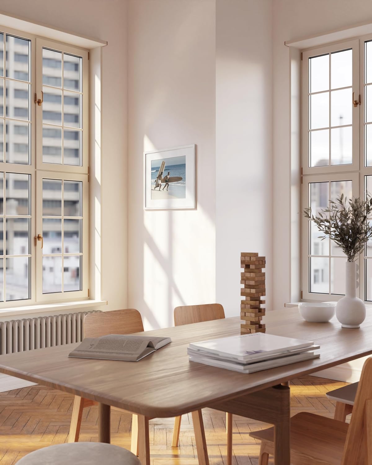 HAUS AND HUES 16x16 White Metal Picture Frame Matted to 12x12 - Features Premium Aluminum & Hanging Hardware, Shatterproof Plexiglass - Ideal for Home, Room, Office (16x16 in, White, Set of 1)