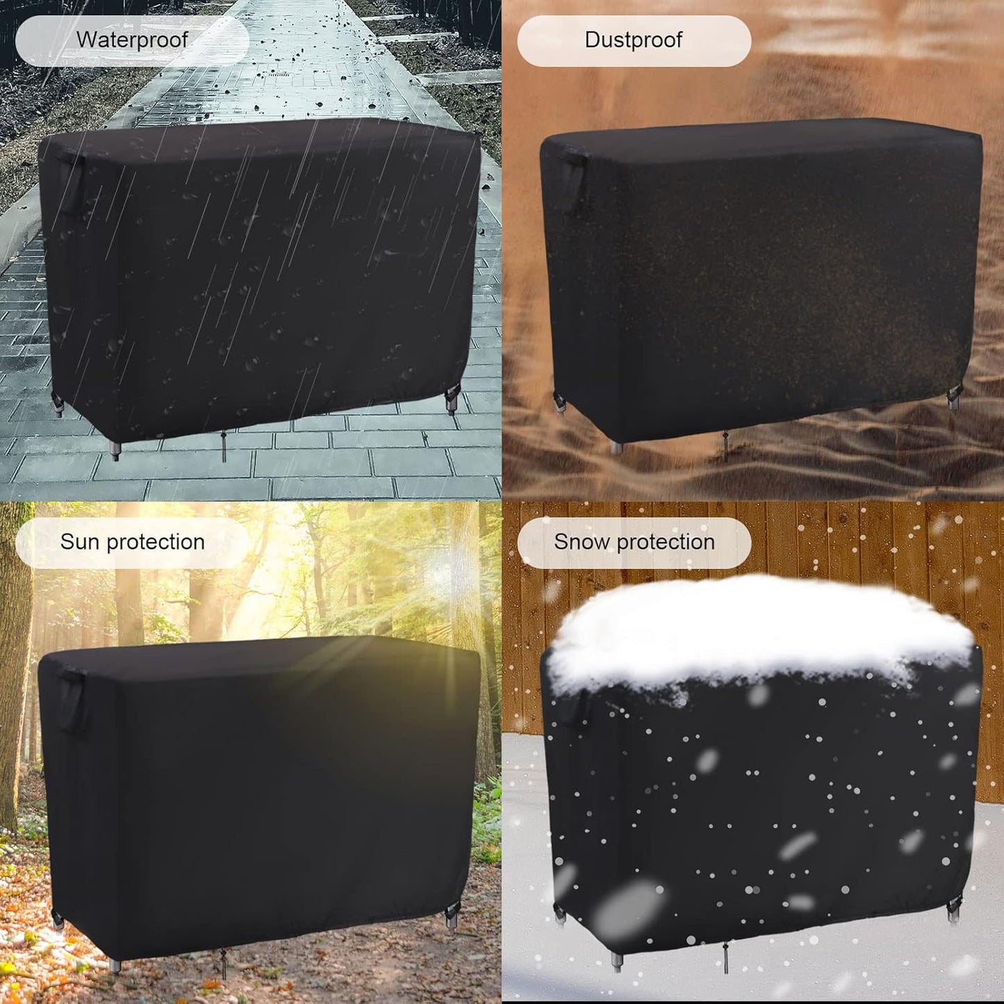 Kingling Outdoor Prep Table Cover 48 Inch, Waterproof Stainless Steel Table Cover Metal Outdoor Table Covers Weather Protection for Patio Kitchen Prep/Work Tables - 48''L x 30''W x 35''H