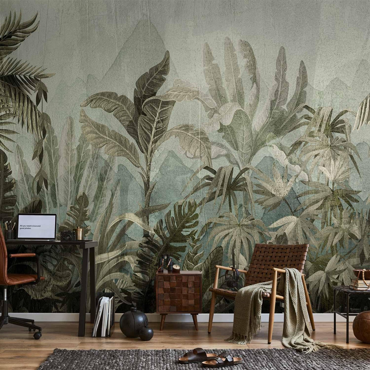 artgeist Premium Wall Mural Leaves 157"x110"XXL Non-Woven Wallpaper Fleece Wall Decor Photo Print Picture Image Design Nature Botanical Plants Palm Abstract b-C-0854-a-a