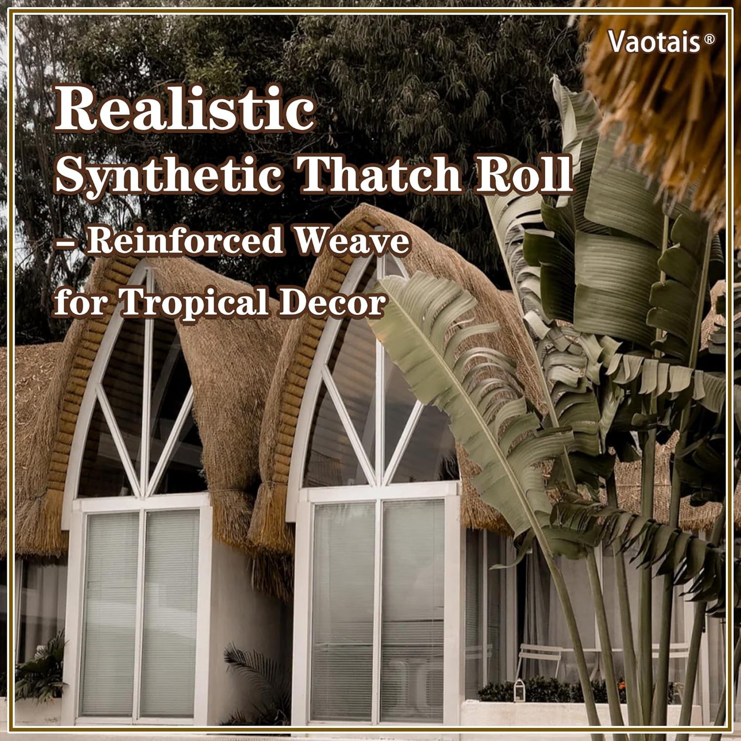 Realistic Synthetic Thatch Roll Sun-Bleached Yellow - 18 & 30 Inch Widths - Reinforced Weave for Mexican Palapa, Tiki Bars, Hawaiian Parties & Patio Decor (18 Inch Width x 4 Feet Length)