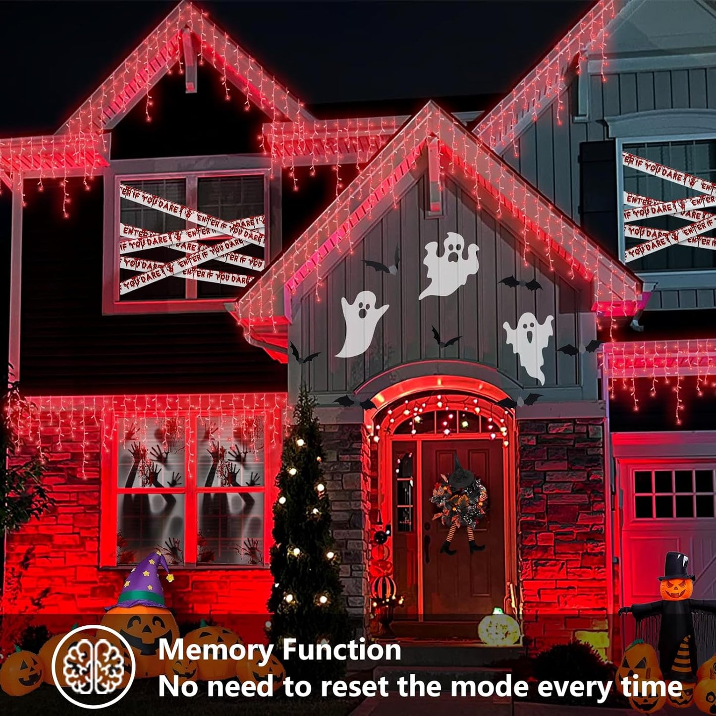 YEGUO 33ft 400 LED Red Icicle Lights for Outside, 80 Drops Icicle Christmas Lights with 8 Modes, Connectable Icicle String Lights with Memory Timer