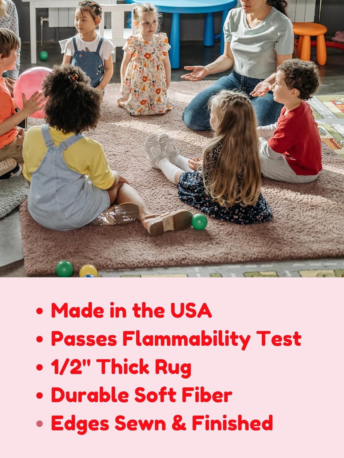 KOECKRITZ Soft and Colorful Kids Classroom Area Rugs (Passes Flammability Pill Test) Many Sizes and Bright Colors to Select from (9' Round, Lemon)