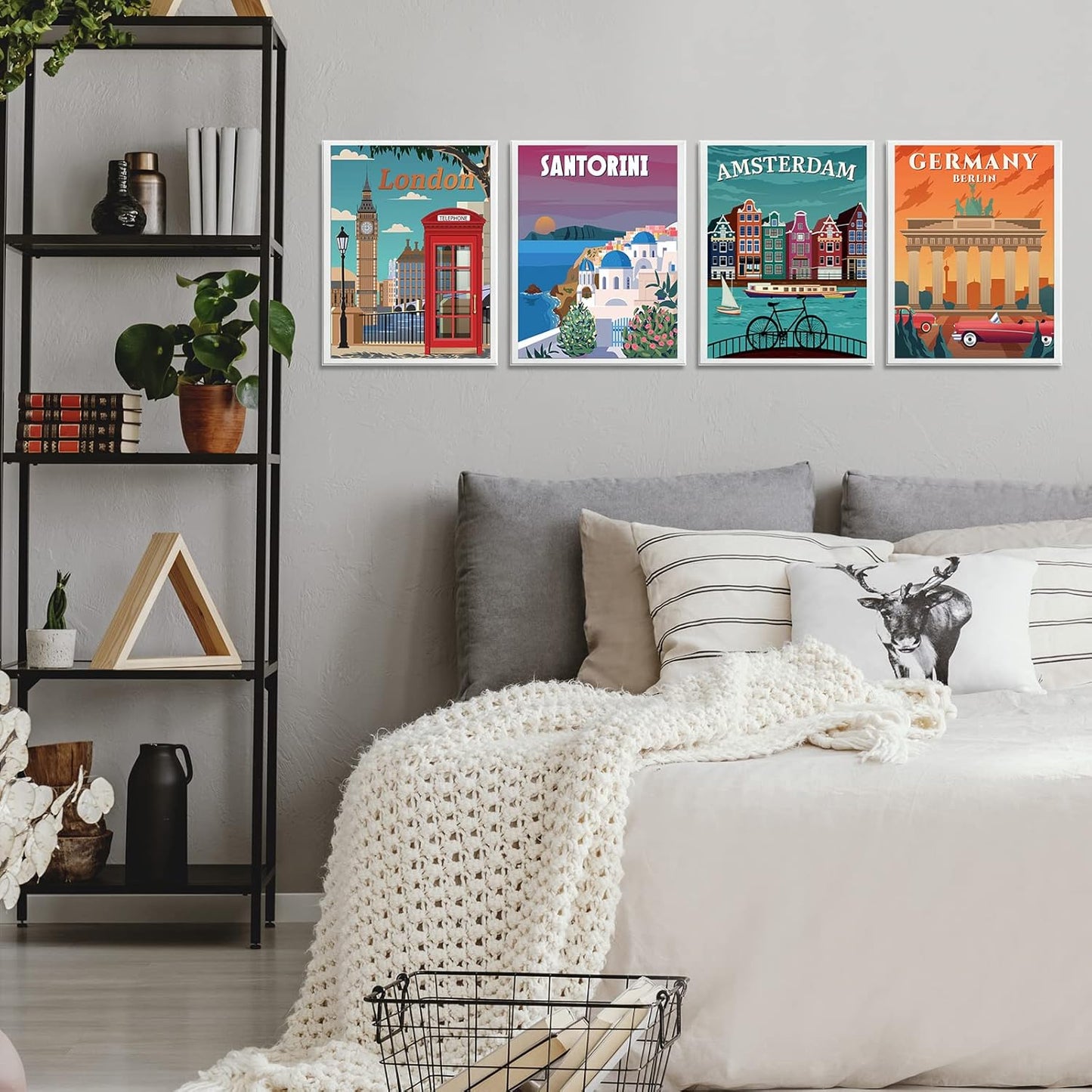 Outus 9 Pieces Vintage National Park Posters, National Park Art Prints Nature Wall Art and Mountain Print Set Abstract Travel Unframed for Hikers Campers Living Room Decor, 8 x 10 Inch (Travel City)