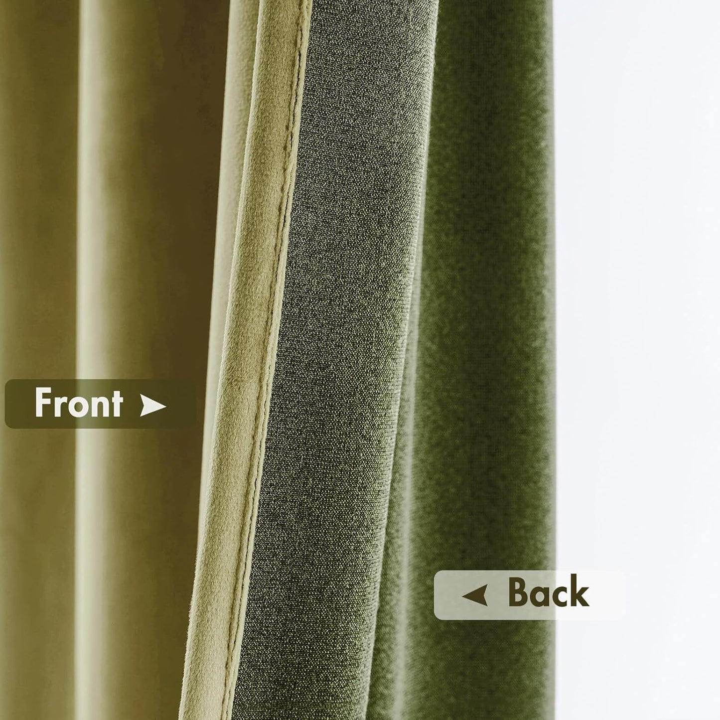 MIULEE Moss Green Velvet Curtains Thermal Insulated Blackout Curtain Drapes for Bedroom Living Room Darkening 96 Inches Long Curtains Panels Rod Pocket Set of 2