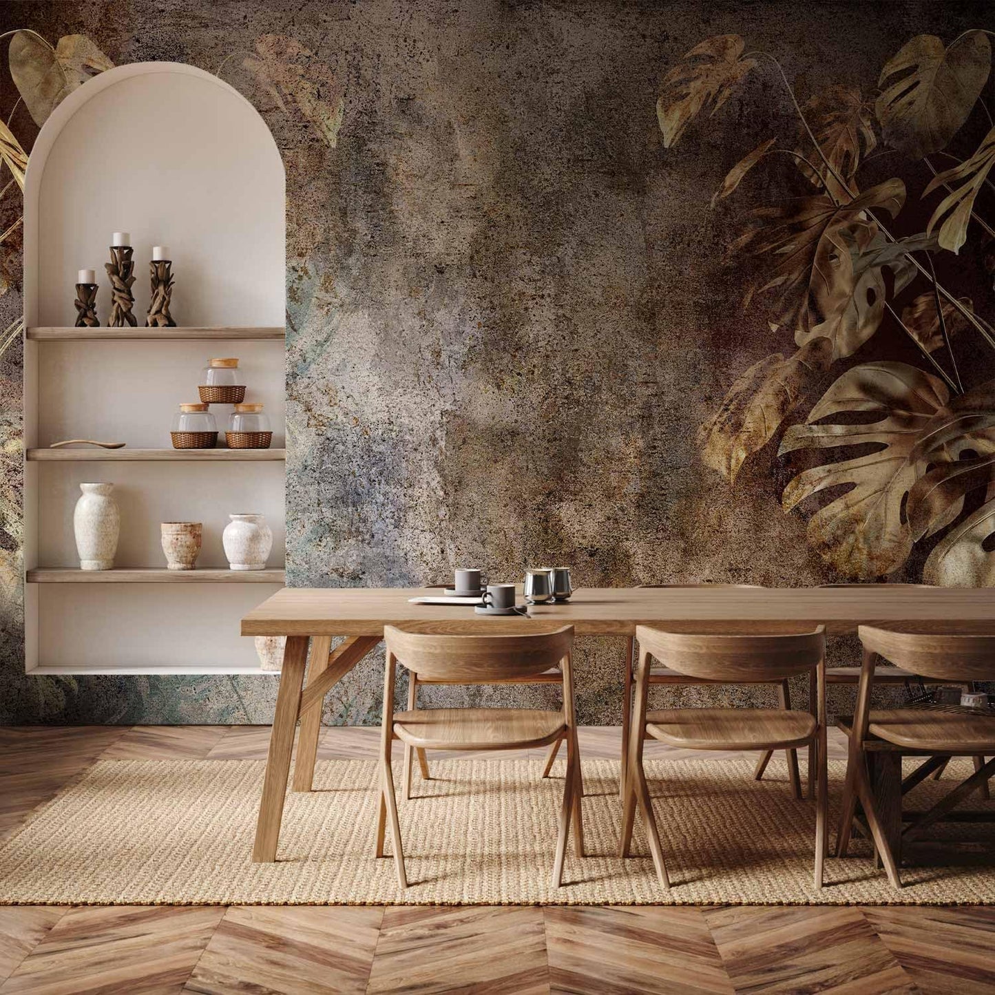 artgeist Wall Mural Monstera 138x101 in - XXL Non-Woven Wallpaper Fleece Wall Decor Photo Print Picture Image Design Nature Botanical Abstract Plants b-C-0859-a-a