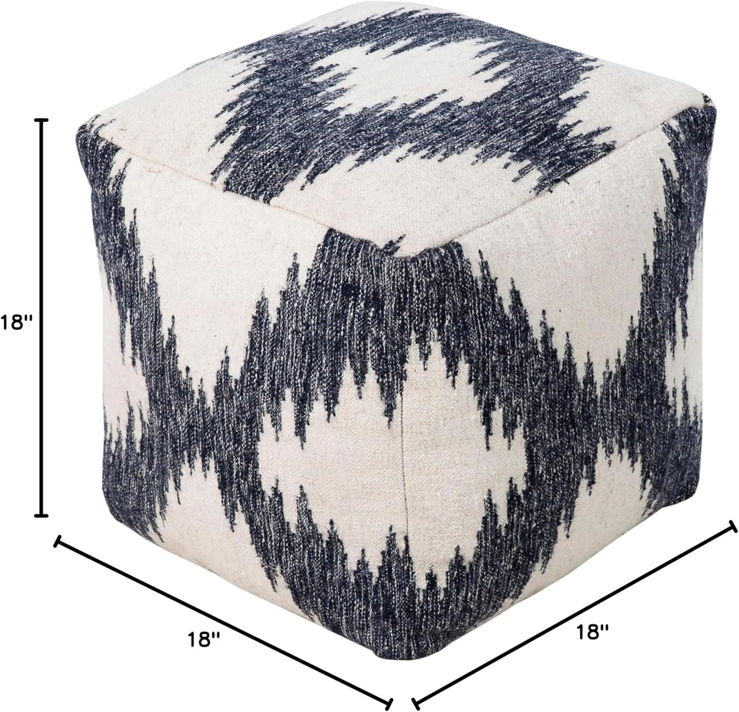 Mark&Day Pouf Ottoman, Grobriedenthal Modern Navy Cube Pouf Foot Rest for Living Room, Bedroom and Boho Home Decor (18"x18"x18")