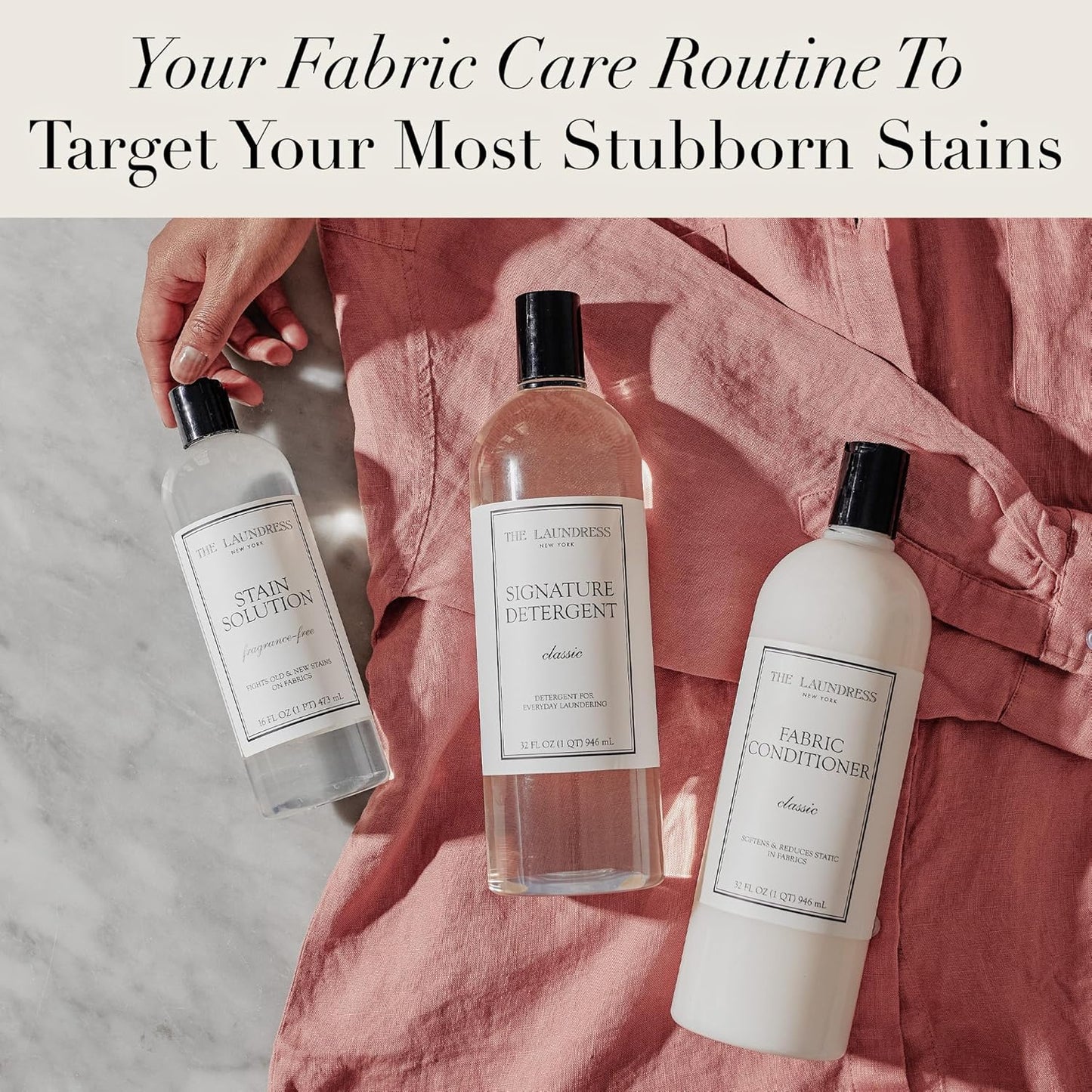 The Laundress Stain Solution, Laundry Stain Treatment, Stain Remover for Makeup, Red Wine, Coffee, Grass, & More, 16 Fl Oz