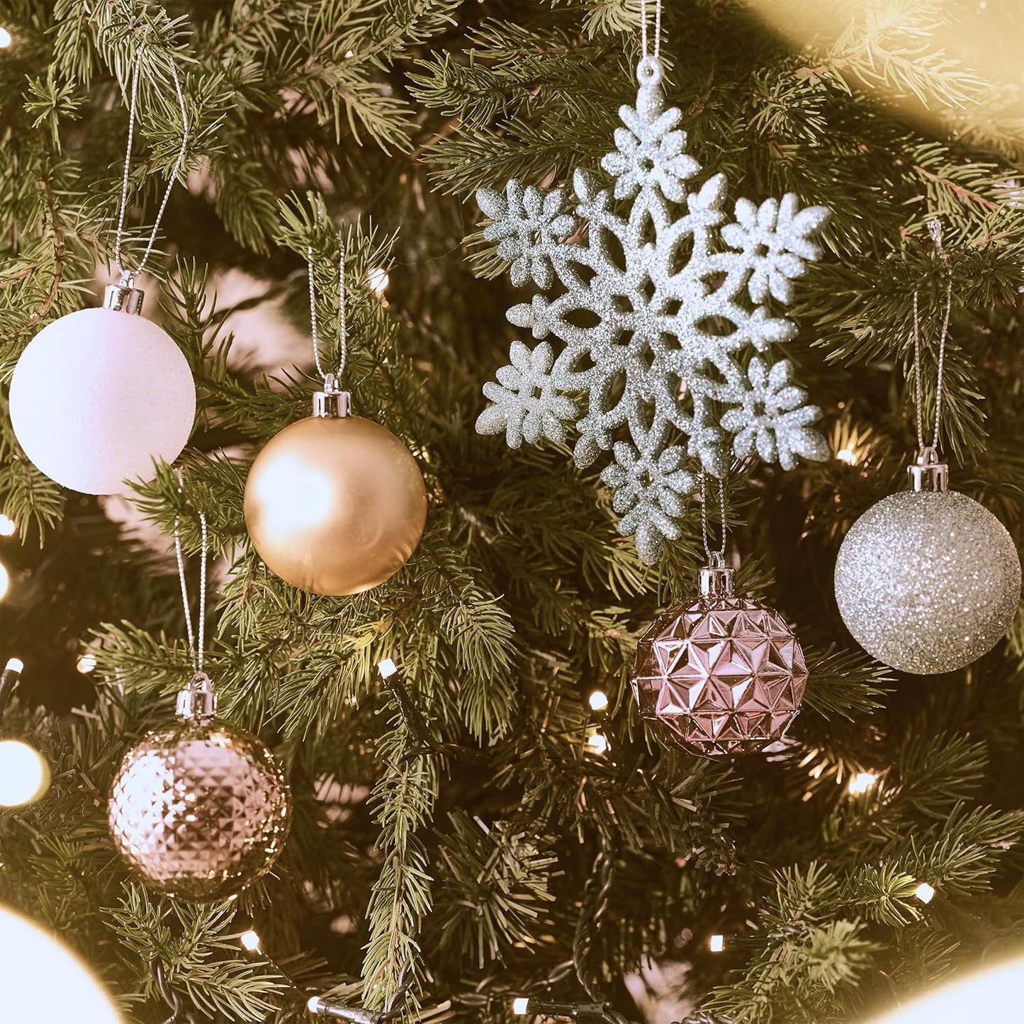 Valery Madelyn Christmas Tree Decorations Ornament Set for Fall Halloween, 50ct 2 Inches Pastel Colorful Shatterproof Christmas Ball Ornaments Hanging Xmas Holiday Party Decor