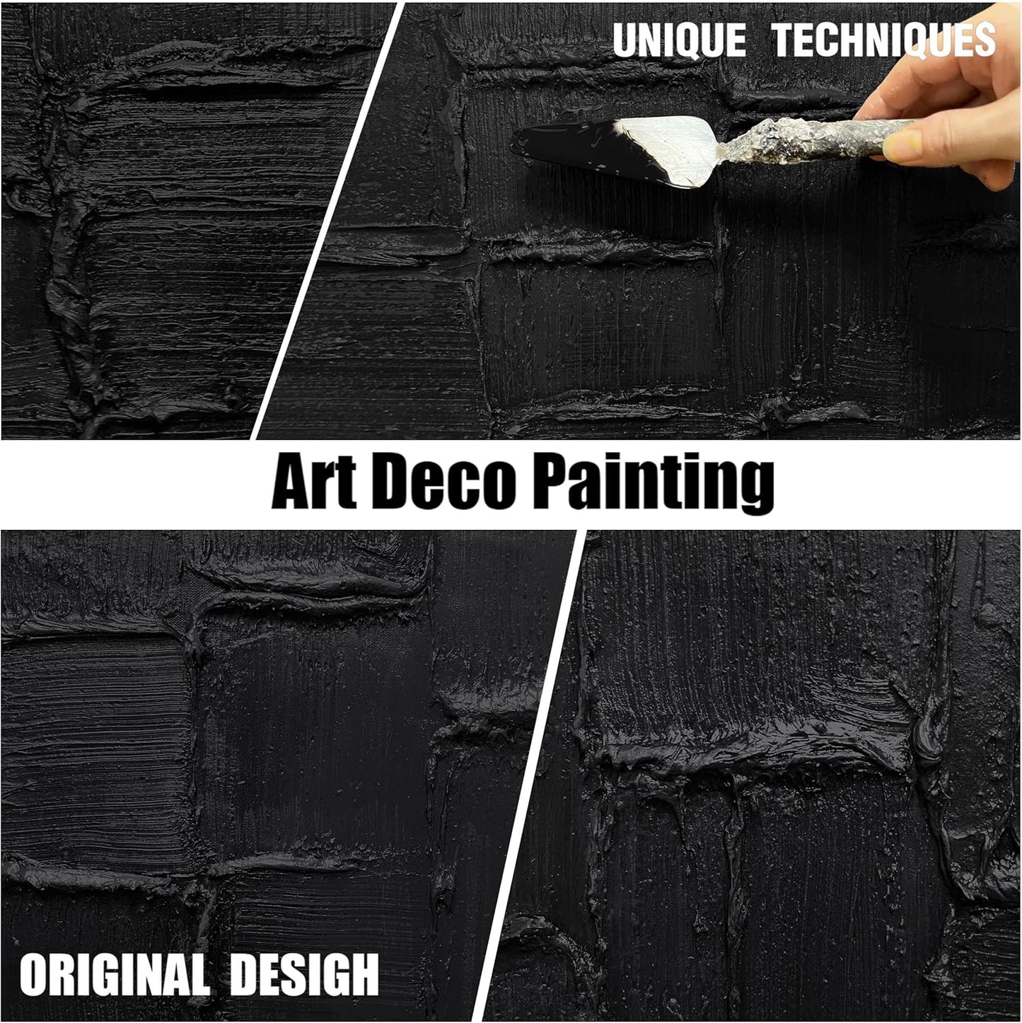 Modern Living Room Wall Decor Abstract Canvas Wall Art for Bedroom Black Wall Paintings for Living Room Size 24 x 47 Inch