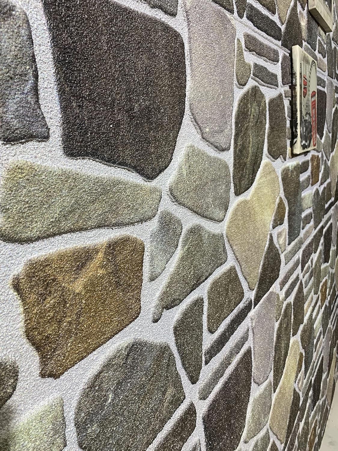 Dundee Deco 3D Wall Panels - Cladding Charcoal Green Beige Stone Look Wall Paneling, Styrofoam Facing for Interior and Exterior Applications, DIY, Sample, Size 10 x 10 in.