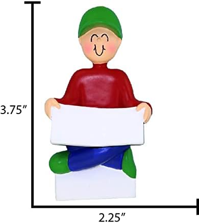 Personalized Child Christmas Tree Ornament - Toddler Pajamas Sleep Time Story Book Reader PJs Lover Kid - Free Customization