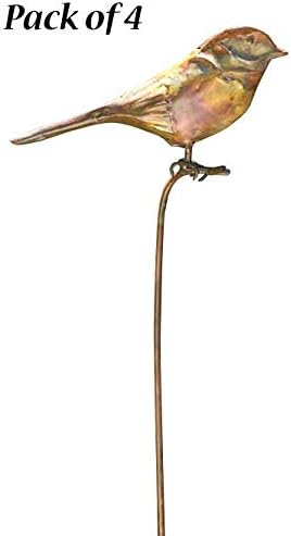 Set of 4 Ancient Graffiti Staked Bird Garden Ornaments