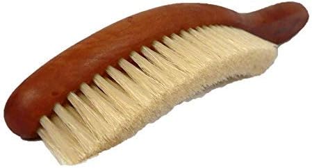 Valentino Garemi Classic Cleaning Hat Brush – Eliminate Dry Stains Dust Rain Spots Sweat Stains Pet Hair – Superb Pear Stained Wood and Genuine Boar Hair – Made in Germany