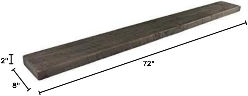 joelsantiques 72 Inch Wooden Floating Shelves for Wall - 72x8x2 in - Made of Natural Wood - Long Wall Shelves for Bedroom - Perfect for Living Room, Kitchen - Made in USA - Gray