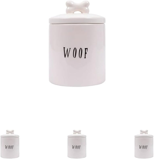Creative Co-Op Woof Jar with Bone Handle on Lid (Pack of 4)