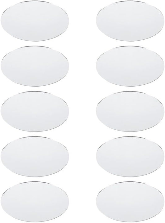 NOLITOY 10Pcs Mini Oval Lens Mirror, Decorative Crafts Glass Mosaic Tile Pieces for DIY Craft Projects Home Decor