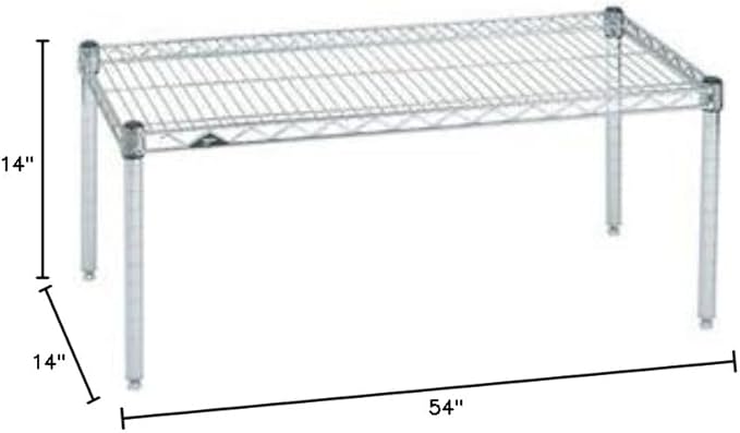Omega Products Corporation 14" Deep x 54" Wide x 14" High Chrome Stationary Dunnage Rack