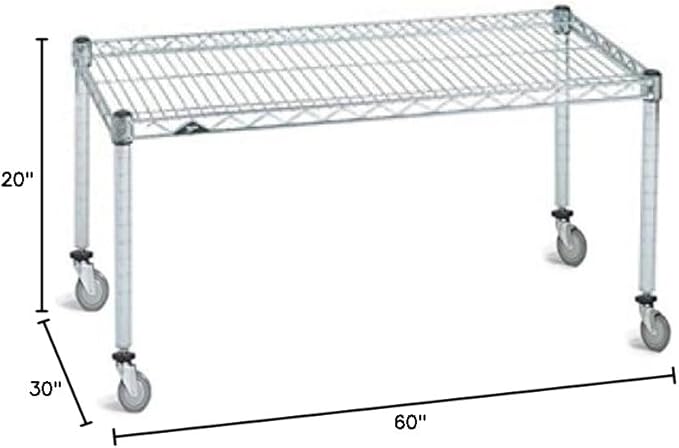 Omega Products Corporation 30" Deep x 60" Wide x 20" High Chrome Mobile Dunnage Rack