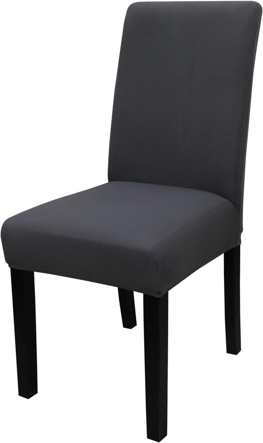 JQinHome Dining Chair Covers Dining Room Chair Slipcovers,High Stretch Removable Washable Parsons Chair Slipcover for Home Party Hotel Wedding Ceremony (Grey)