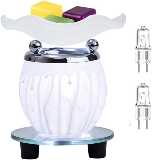HUNANBANG Electric Oil Melt Warmer Electric Wax Melt Warmer Wax Melter Fragrance Oil Warmer Burner(White2)