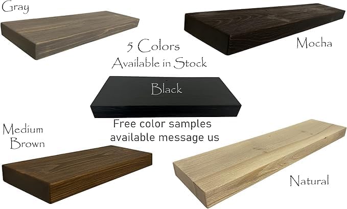 joelsantiques 72 Inch Wooden Floating Shelves for Wall - 72x12x2 in - Made of Natural Wood - Long Heavy Duty Wall Shelves for Bedroom - Perfect for Living Room, Kitchen - Medium Brown