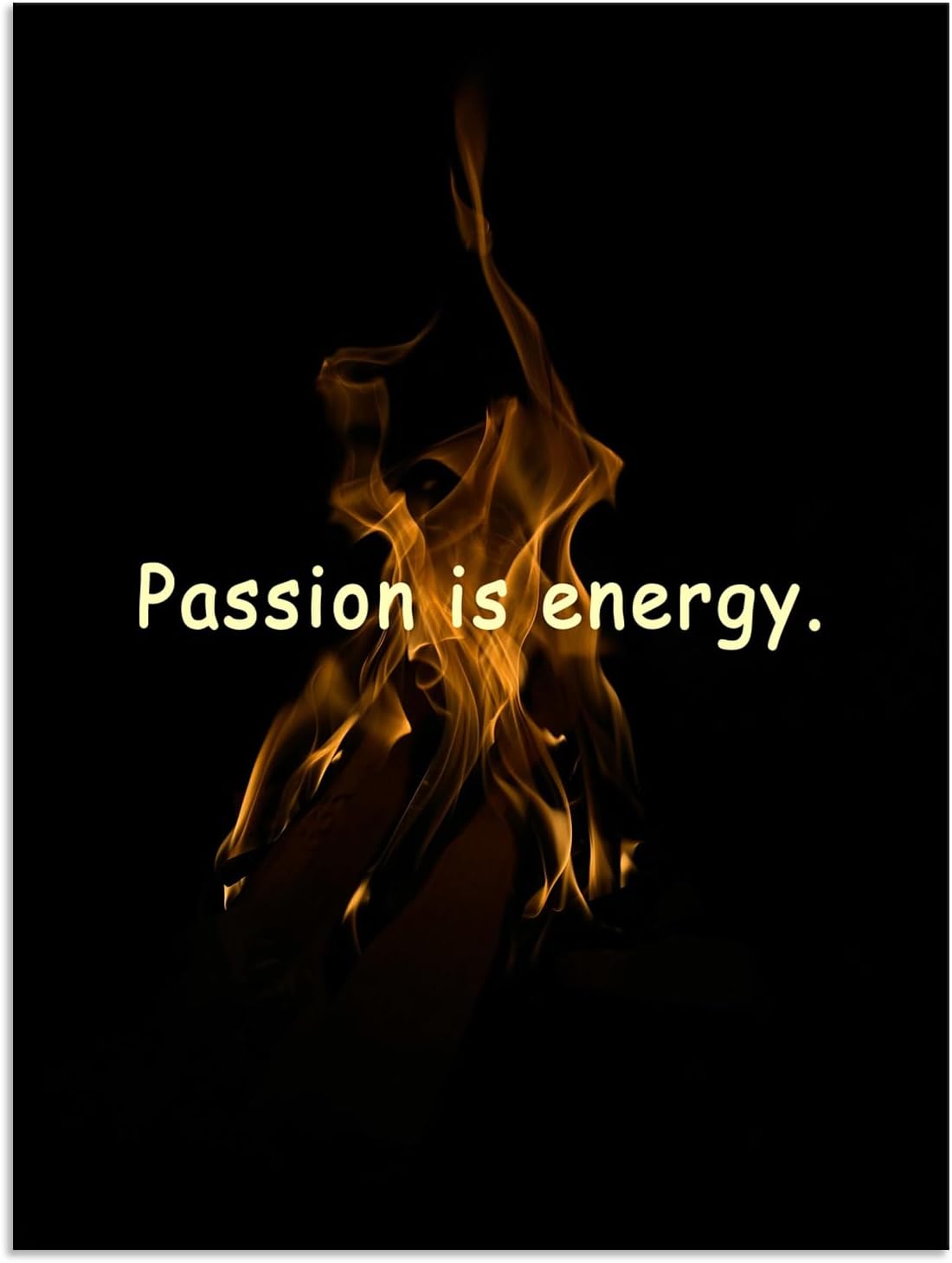 Inspirational Modern Artwork Passion Is The Energy for Doing Anything Motivational Wall Decor Printed Canvas Poster for Office Hallway Gym Bedroom Living Room Framed Ready to Hang[30" W X 40" H]