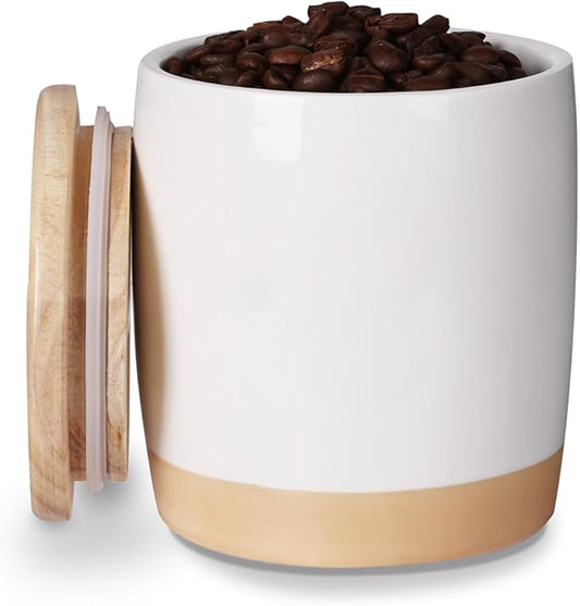 LEETOYI Ceramic Food Storage Jar with Seal Lid,Kitchen Canisters for Countertop, Serving for Ground Coffee, Tea, Sugar, Salt and More, 33 Oz