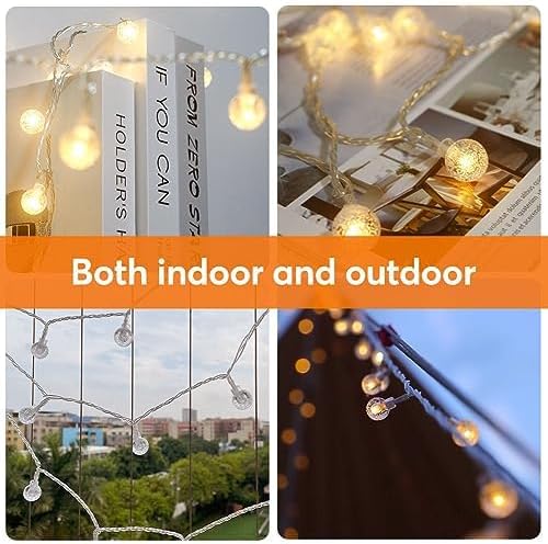 Multicolor Crystal Globe String Lights Plug in 116 Ft. 200 LED 8 Modes with Remote,Waterproof Fairy String Lights for Indoor Outdoor Bedroom Party Wedding Garden Christmas Tree Decor