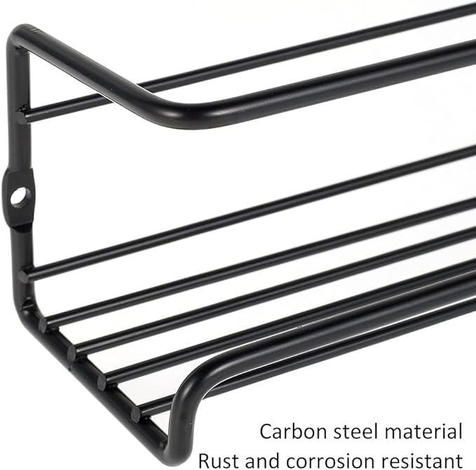 Spice Rack Organiser Hanging Spice Shelves Carbon Steel Wall Mount Spice Rack Kitchen Storage Racks Storage Spices and Condiments Spice Jars for Kitchen Cabinet Cupboard Pantry Door (4)