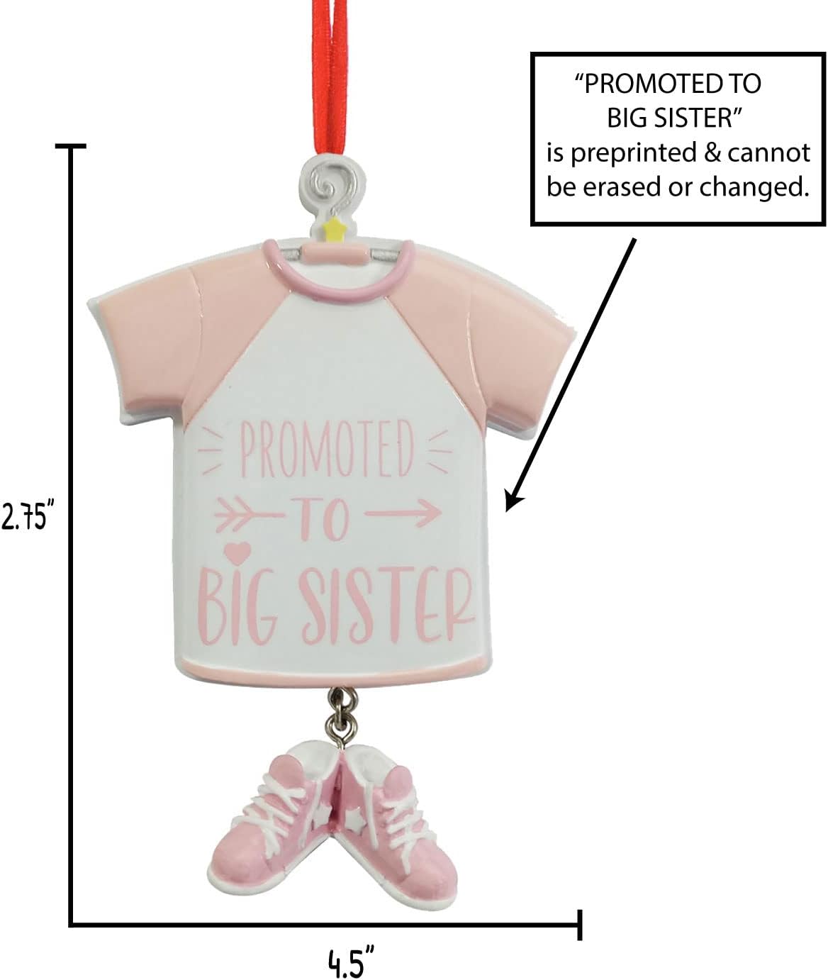 Personalized Sibling Christmas Ornaments 2024 - Sister Ornaments Promoted to Big Sister Ornament Custom Ornament New Big Sister Family Ornaments Children Ornaments Sibling Ornaments for Christmas Tree