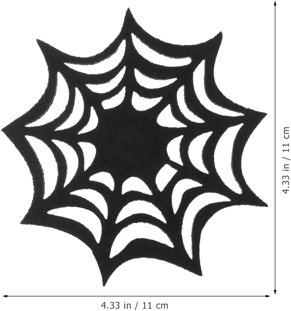 VOSAREA 10pcs Halloween Spider Web Coasters Placemat Decorative Table Placemats Doilies Halloween Decorarion Supplies