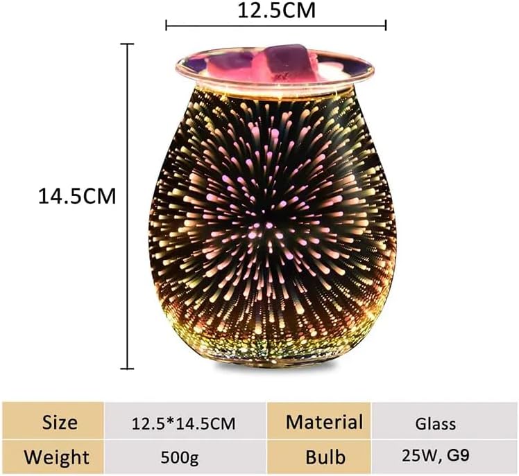 Dicimi 3D Candle Candle Warmer, Electric Oil Burner, Fragrance Warmer for Home Office Bedroom Living Room Present and Decorations (3D Fireworks)