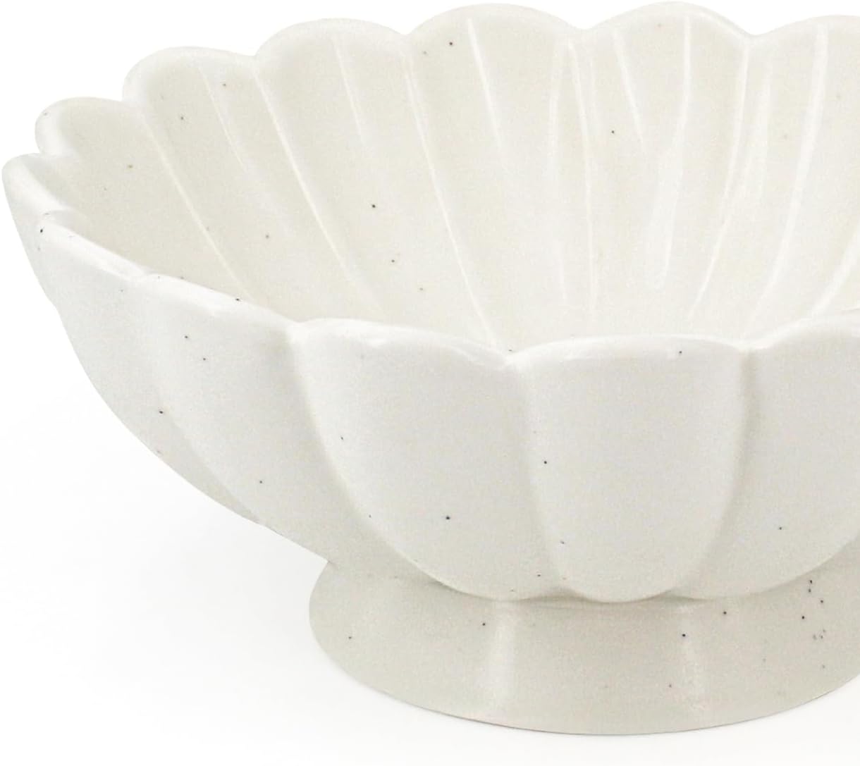Accessoryway 8" White Fluted Scalloped Decorative Bowls -Moderate Ceramic Fruit Bowl for Kitchen Counter, Elegant Wavy Edge Centerpiece Bowls for Home Decor, Perfect for Housewarming &Wedding Gift