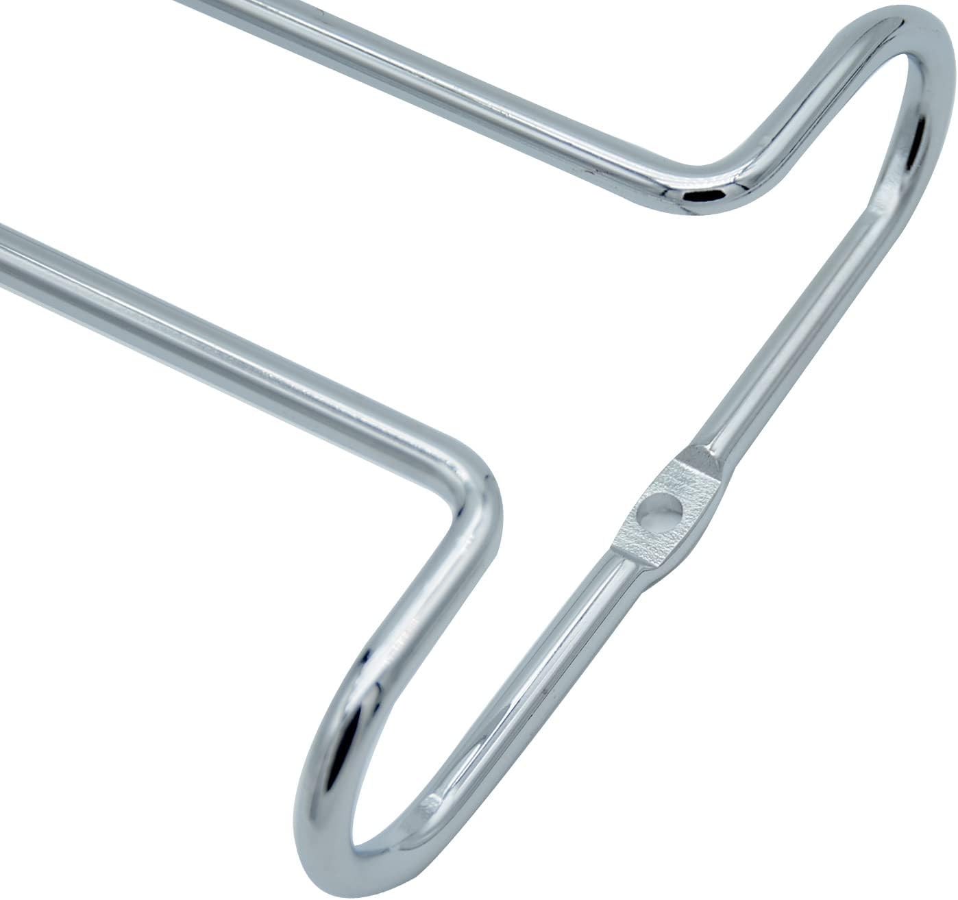 10 Inch Wine Glass Rack Under Cabinet Shelf Stemware Storage Hanging Hanger Organizer Glasses Holder with Drying Under Counter Metal for Kitchen and Bar Set of 2 Silver