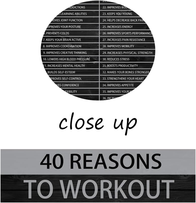 Motivational Canvas Painting Wall Art Success Quote Wall Art 40 Reasons to Workout Inspirational Poster Positive Artwork Prints Picture Modern Home Wall Decor Gym Office Framed[18" W x 24" H]