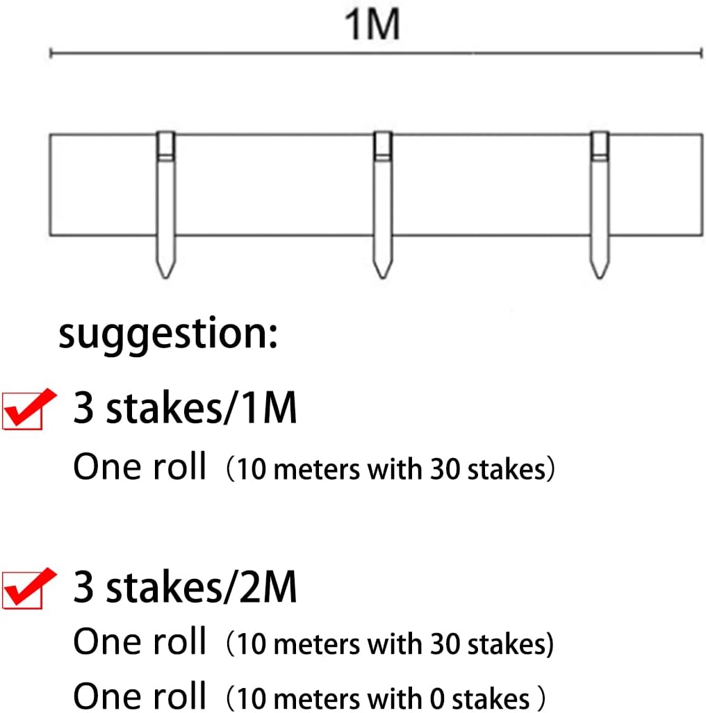 Landscape Edging Border, 5 inch Tall Wall, Garden Edging Borde Flower Bed Edging Plastic Edging for Landscaping Rubber Landscaping Edging (33 feet & 30 Stakes)
