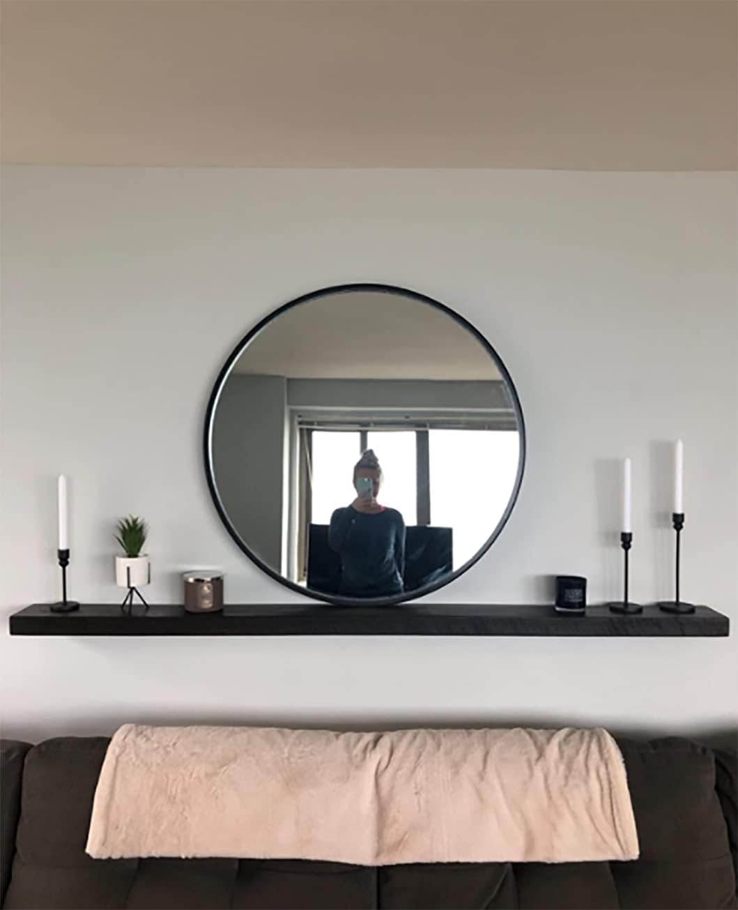 joelsantiques - 60 Inch Wooden Floating Shelves for Wall - 60x6x2 in - Made of Natural Wood - Long Heavy Duty Rustic Wall Shelves for Bedroom - Perfect for Living Room, Kitchen - Mocha