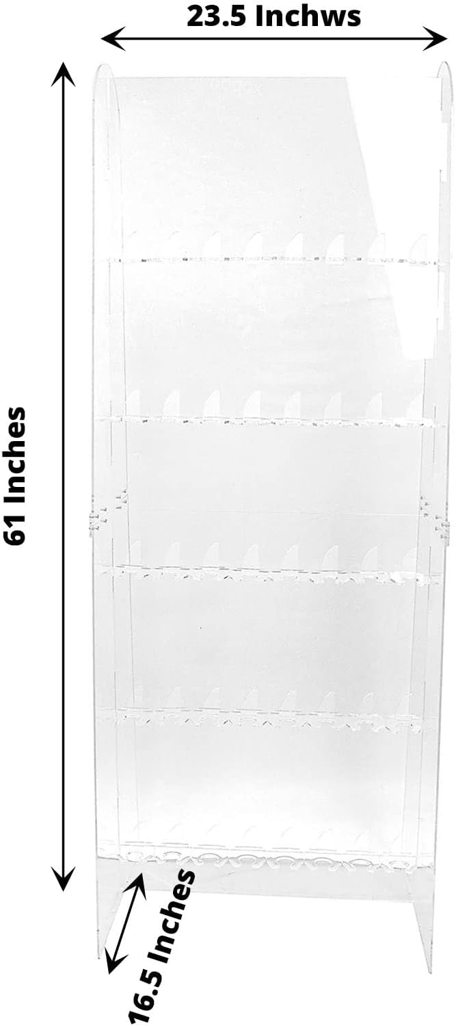 Tableclothsfactory 5ft Clear Acrylic 5-Tier Wine Glass Stemware Rack, Champagne Flute Holder Wall Stand