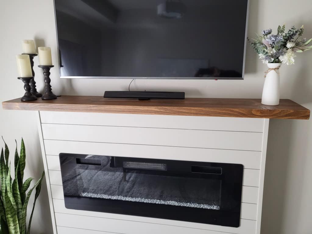 joelsantiques 72 Inch Wooden Floating Shelves for Wall - 72x8x2 in - Made of Natural Wood - Long Heavy Duty Rustic Wall Shelves for Bedroom - Perfect for Living Room, Kitchen - Medium Brown