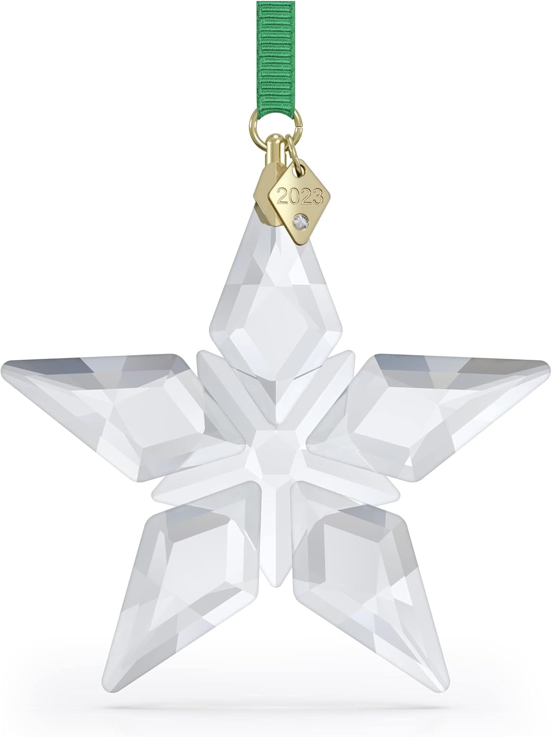 Swarovski Annual Edition 2023 Ornament, Clear Crystal Star with 97 Facets, Gold-Tone Finished Tag, Part of the Swarovski Annual Edition Collection