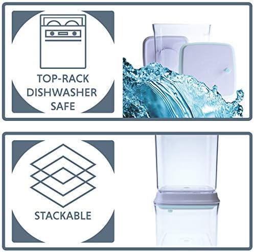 BopTop (1pc - 1700ml) Airtight Food Storage Container – Mechanical Silicone Seal Canister - BPA-Free - 1.79Qt