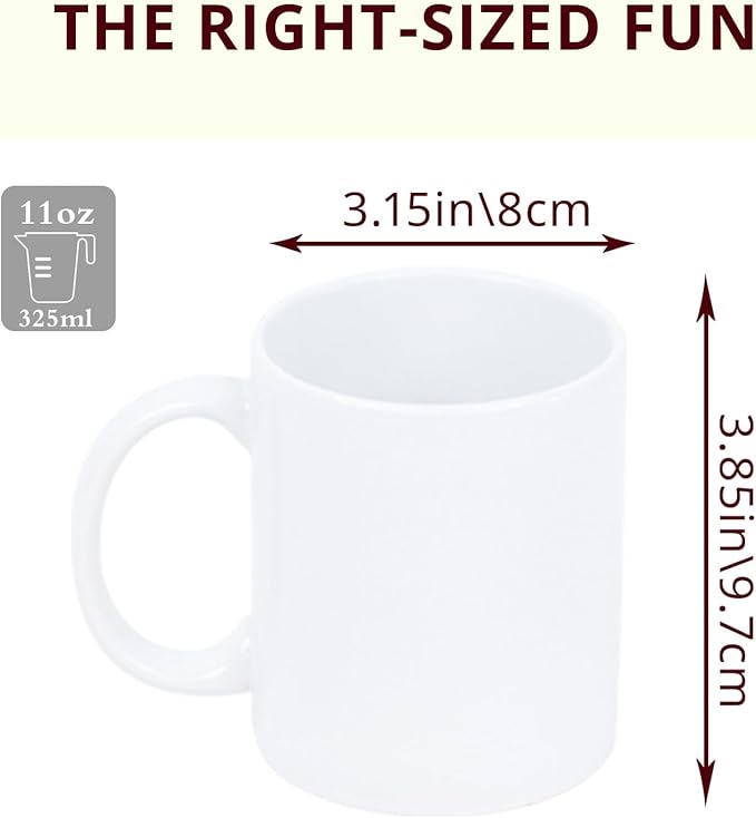 36-Pack 11oz Sublimation Blanks Mugs, White Ceramic Coffee Cups