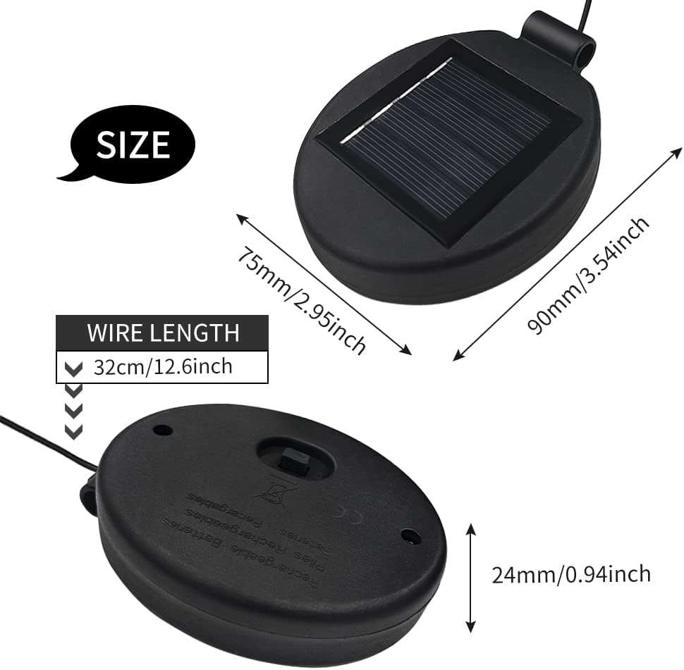 Solar Lantern Top LED Panel Lantern Lid Lights Replacement Part for Outdoor Flower DIY Solar Flower Lights Garden Patio Decor (4PCS)